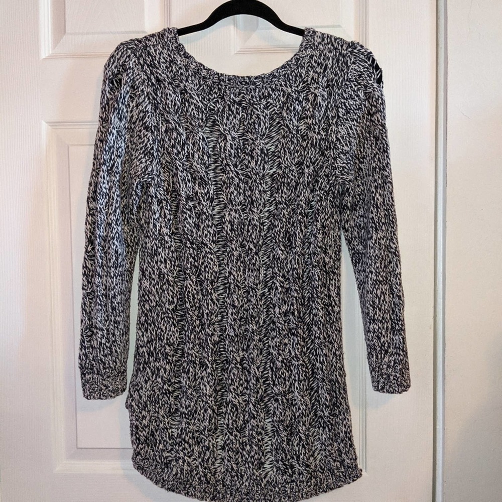 H&M Women's Navy Blue and White Long Sleeve Sweater Top S - Picture 10 of 12